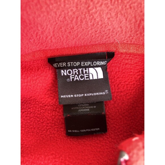 The North Face Sweater Adult Large Red Quarter Zip Fleece Mens Polartec pullover - Picture 4 of 5